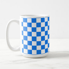 Ljusblå och vita rutor kaffemugg