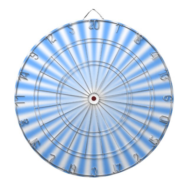 Ljusblå och vita strålar Dart Board Darttavla (Framsidan)