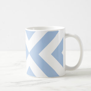 Ljusblå och vita tuggben kaffemugg