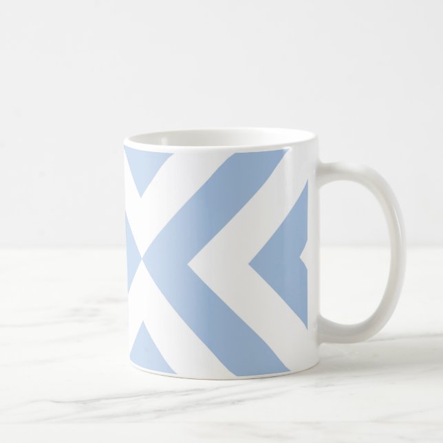 Ljusblå och vita tuggben kaffemugg (Höger)