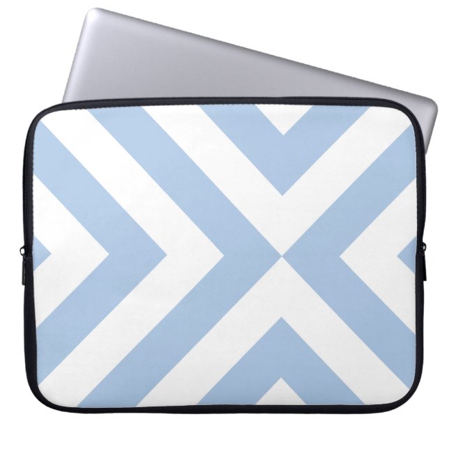 Ljusblå och vita tuggben laptop fodral (Framsidan)