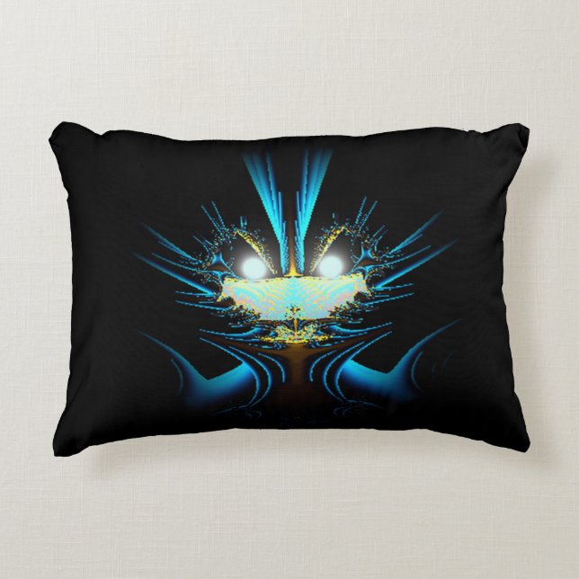 Ljusblå Öga-skapelse Prydnadskudde (Framsidan)