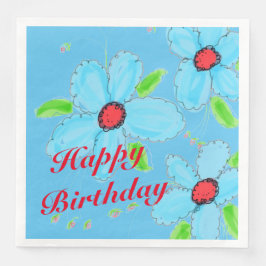 Ljusblå Pappra Party Napkins Pappersservett