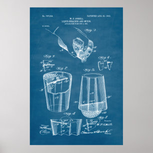 Ljusblå Patent för flytande stam och blandare Poster