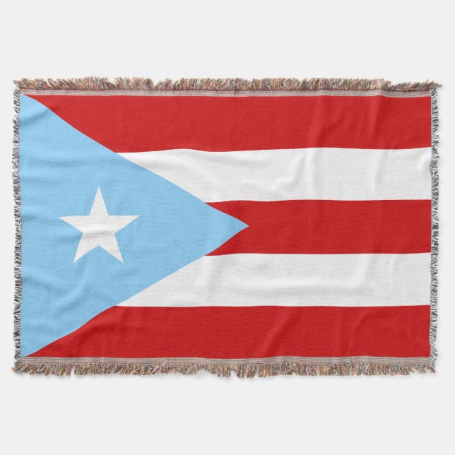Ljusblå Puerto Rico-flagga Filt (Framsidan)