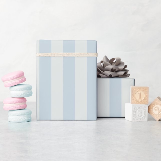 Ljusblå Ränder Presentpapper (Baby Shower)