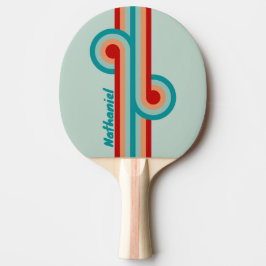 Ljusblå randig loop med namn pingisracket