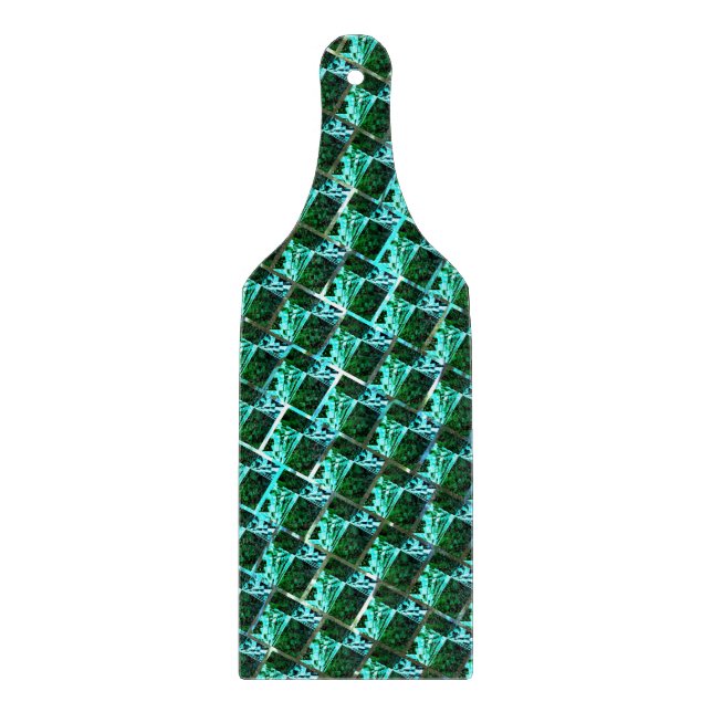 Ljusblå rektanglar och grönt eller tegeleffekt? (Framsidan)