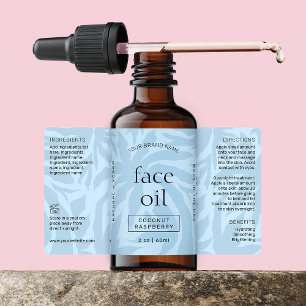 Ljusblå rengöringsmedel 2 OZ Skincare Flaska-etike Fraktsedel