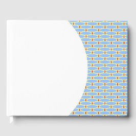 Ljusblå röd Gult Ovaler Mönster på vit Gästböcker