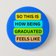 Ljusblå, rund knapp SO_DEIS_HOW_BEING_GRADU