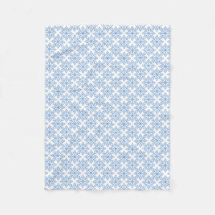 Ljusblå snöflake Mönster Fleece Blanket