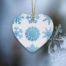 Ljusblå Snöflingor Vit jul