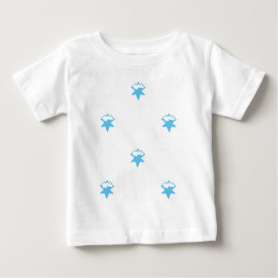 ljusblå snöstjärnor, vit bakgrund t shirt
