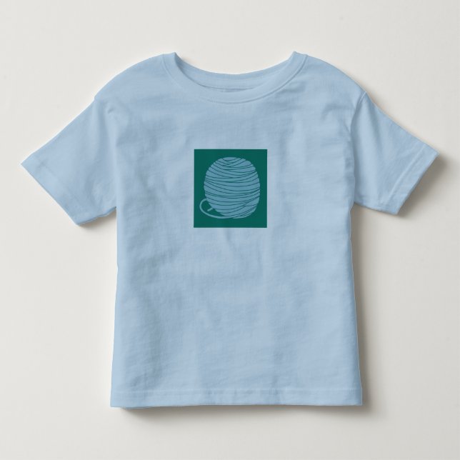 Ljusblå T-Shirt med garnboll (Framsida)