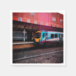 Ljusblå tåg pappersservett