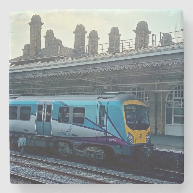 Ljusblå tåg stenunderlägg (Framsidan)