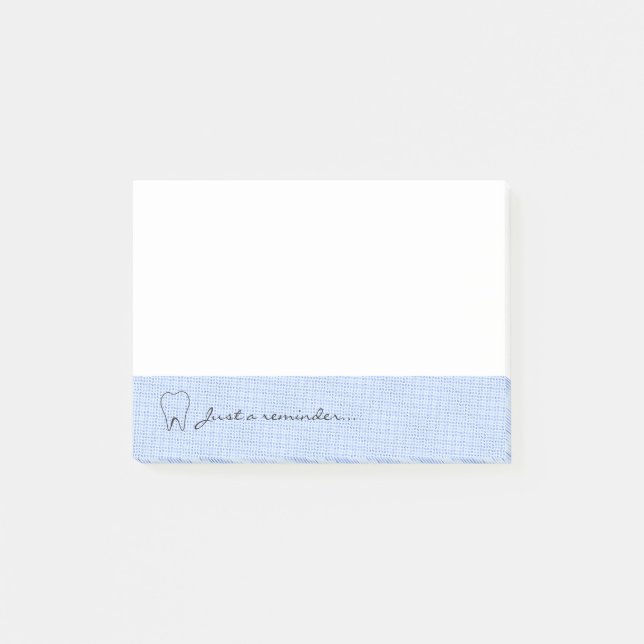 Ljusblå tandpåminnelse post-it block (Framsida)