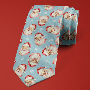 Ljusblå Tomte Jul Snöflinga Slips
