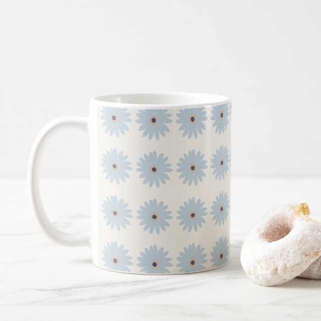 Ljusblå tusenskönas kaffemugg (Med munk)