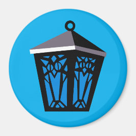 Ljusblå uggla lykt magnet