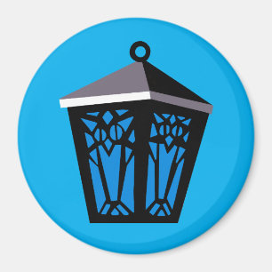 Ljusblå uggla lykt magnet