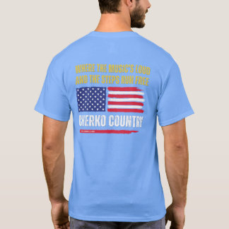 (Ljusblå) USA-flagga / Musiken är hög & stegen spr T Shirt