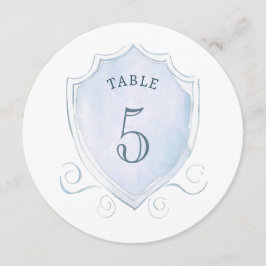 Ljusblå vattenfärg, Vapensköld runda Bordsnumret