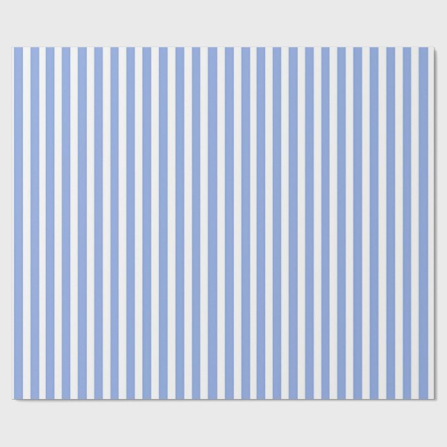 Ljusblå Vertikal Rand Trädgårdsfest Inpackning P Presentpapper (Platt)