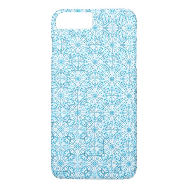 Ljusblå, vit geometrisk symmetri Mönster Case-Mate iPhone Skal (Baksida)