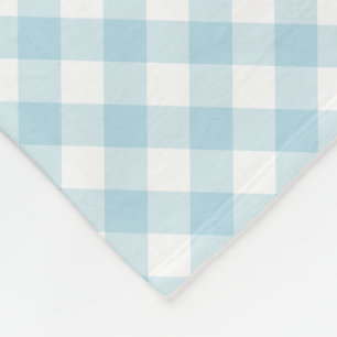 Ljusblå vit Gingham Plaid Mönster Fleecefilt