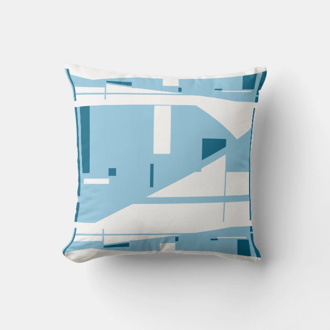 Ljusblå vit klassisk Medelhavsbild, Motif Kudde (Framsida)