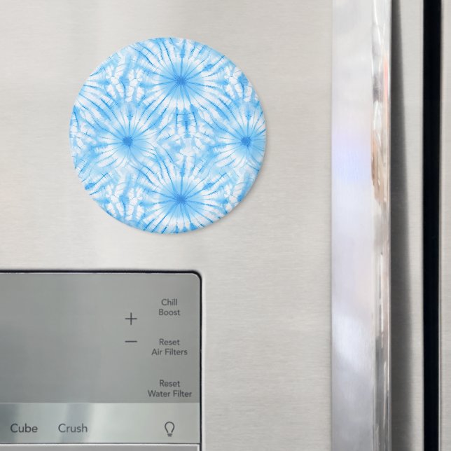 Ljusblå Vit Tie Dye Magnet (In Situ (Fridge))