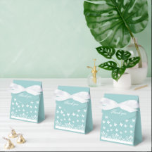 Ljusblå vita fjärilar Bröllop Tack