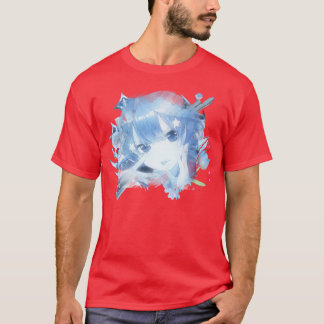 ljusblåhårig anime flickfamilj t shirt