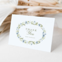 Ljusblått Blommigt Utandning Babykläder Tack