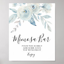 ljusblått blomster mimosa barskylt