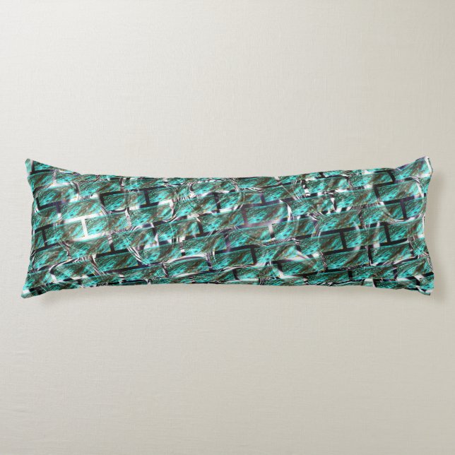 Ljusblått, bubblor vid gräddning eller brickeffekt kroppskudde (Framsidan)