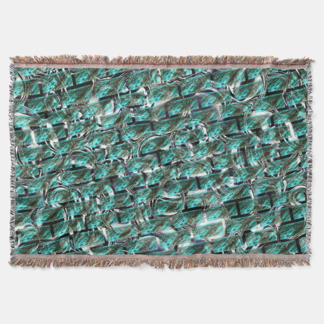 Ljusblått, bubblor vid rutnät eller brickeffekt? filt (Framsidan)