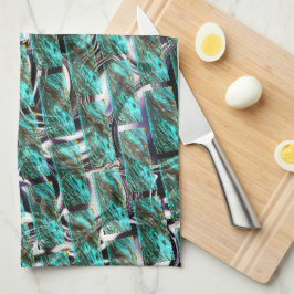 Ljusblått, bubblor vid rutnät eller brickeffekt? kökshandduk