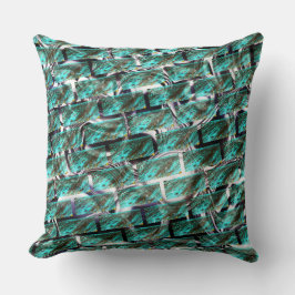 Ljusblått, bubblor vid rutnät eller brickeffekt? kudde