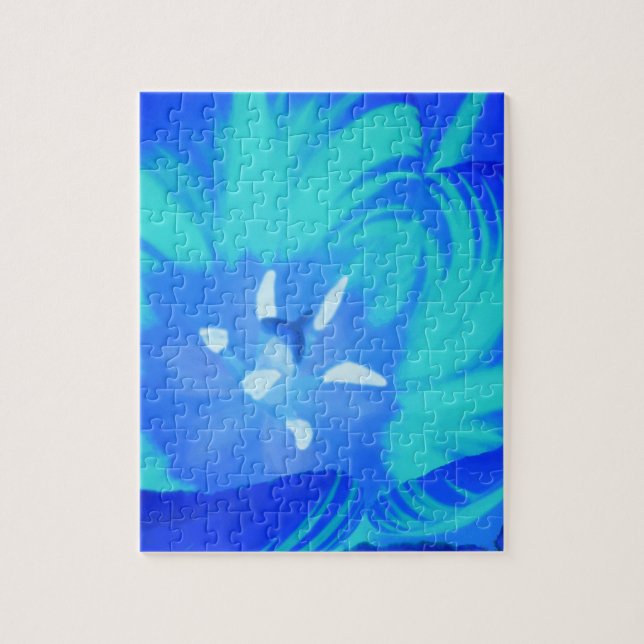 Ljusblått dragpussel pussel (Vertikal)