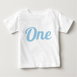 Ljusblått första födelsedag t shirt