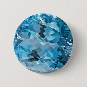 Ljusblått Gemstone Aquamarine mars Knapp