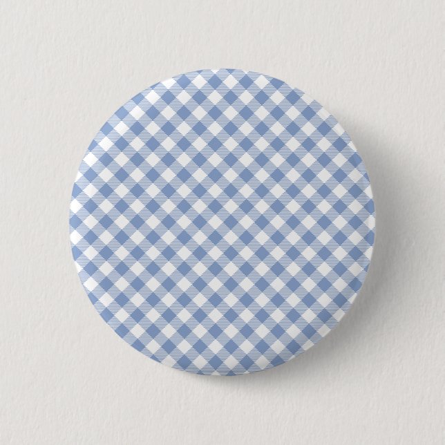Ljusblått Gingham-mönster Klassiskt Rutigt Tryck Knapp (Framsida)