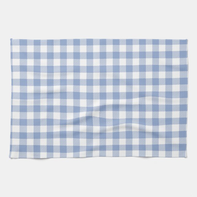 Ljusblått Gingham-mönster Klassiskt Rutigt Tryck Kökshandduk (Horisontell)