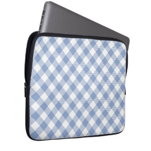 Ljusblått Gingham-mönster Klassiskt Rutigt Tryck Laptop Fodral