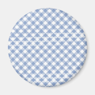 Ljusblått Gingham-mönster Klassiskt Rutigt Tryck Magnet