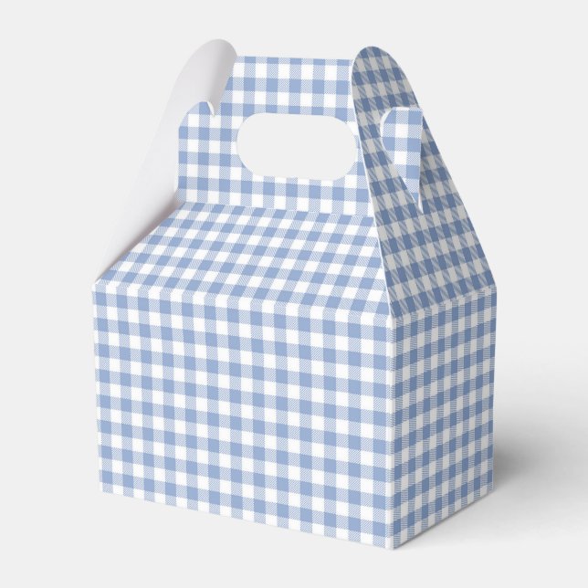 Ljusblått Gingham-mönster Klassiskt Rutigt Tryck Presentaskar (Framsidan Sidan)