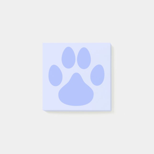 Ljusblått handjur Pawprint 3x3 Post it Notes Post-it Block (Framsida)